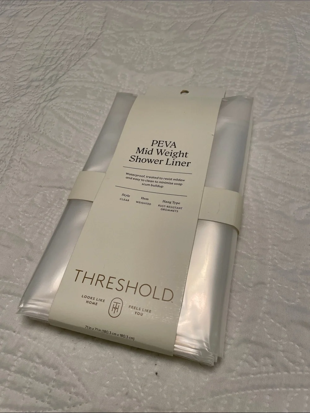 NWT THRESHOLD Clear Shower Liner Shower Curtain